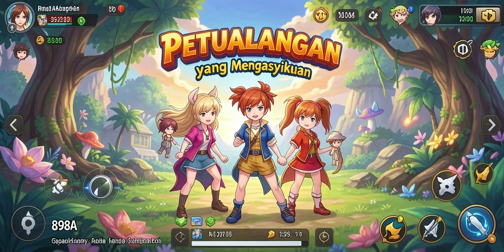 Screenshot utama gameplay 898A yang menampilkan karakter Anime.
