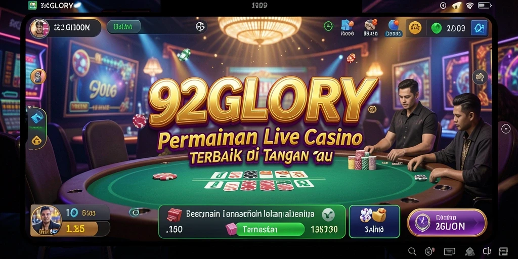 Tampilan menarik dari permainan Live Casino di 92GLORY.