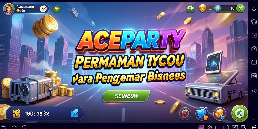 Tangkapan layar menampilkan gameplay ACEPARTY saat mengelola bisnis.