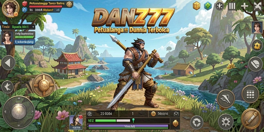Screenshot gameplay <strong>DAN777</strong> menunjukkan petualangan menakjubkan di dunia terbuka.
