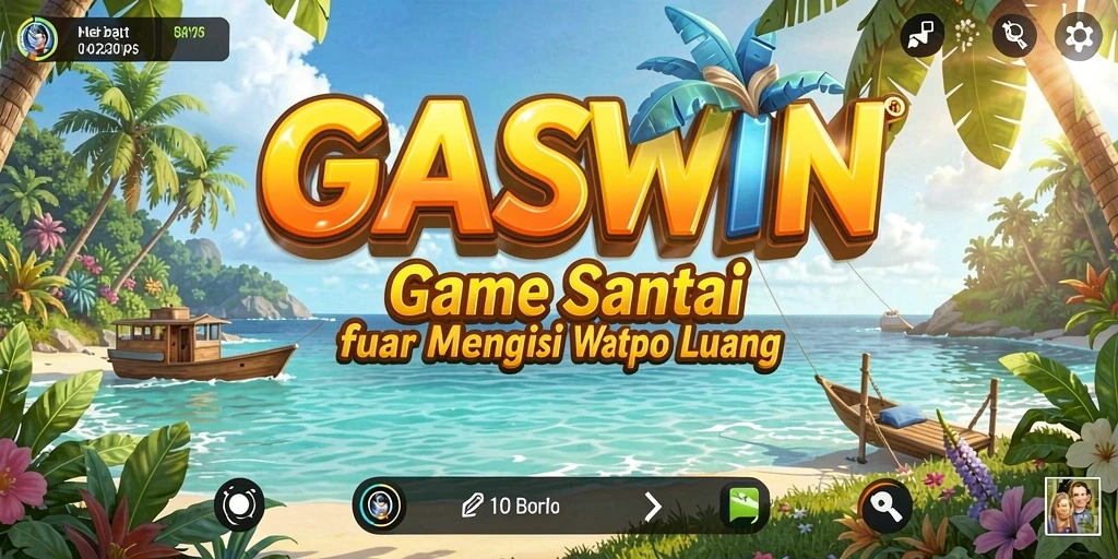 Tangkapan layar utama GASWIN menampilkan gameplay yang penuh warna dan seru.