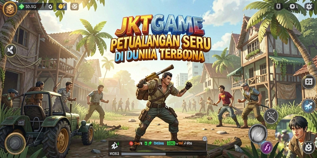 Tampilan gameplay seru dari JKTGAME dalam dunia terbuka.