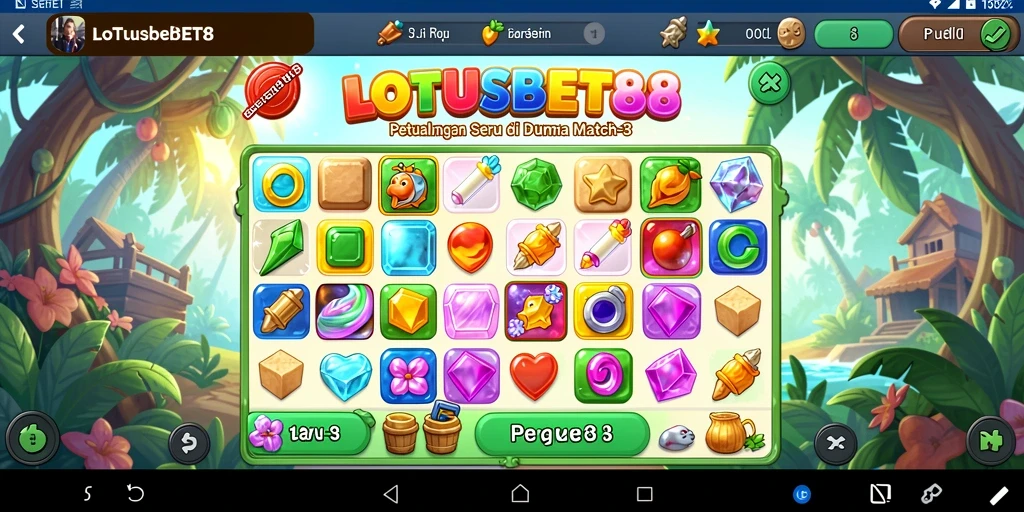 Gameplay seru LOTUSBET88 dengan banyak tantangan match-3.