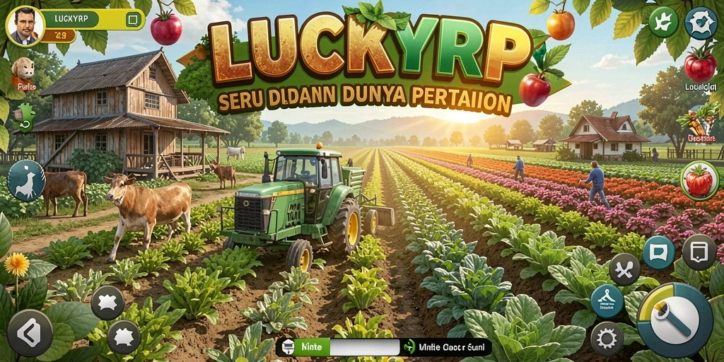 Tampilan gameplay menarik dari LUCKYRP yang menunjukkan aktivitas bertani.