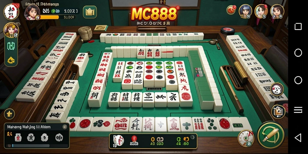Screenshot utama MC888 menampilkan gameplay Mahjong yang menarik dan interaktif.