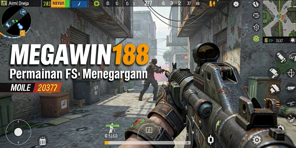 Screenshot menunjukkan aksi seru dalam game FPS MEGAWIN188.