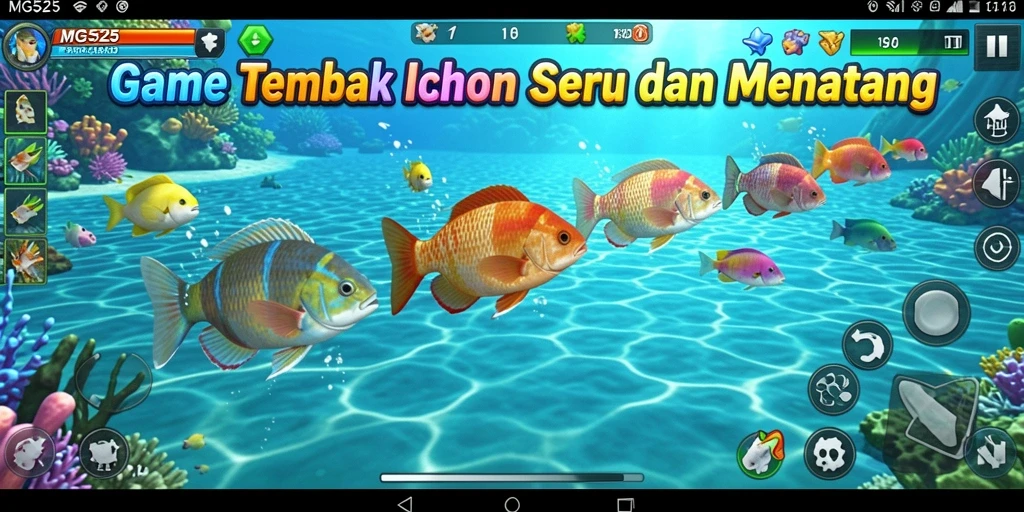 Tampilan gameplay seru dalam game Tembak Ikan MG525.