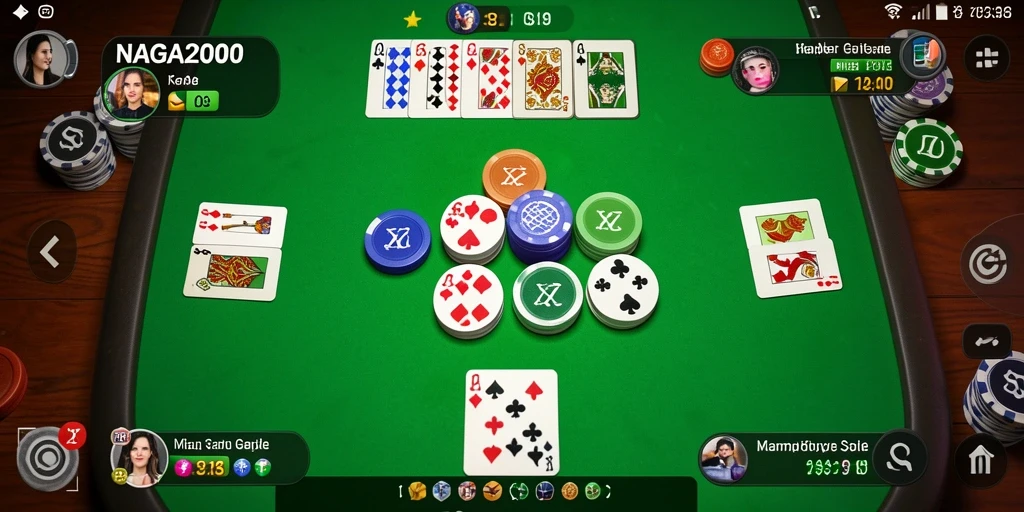 Screenshot gameplay NAGA2000 dengan tampilan kartu Gaple yang menarik.