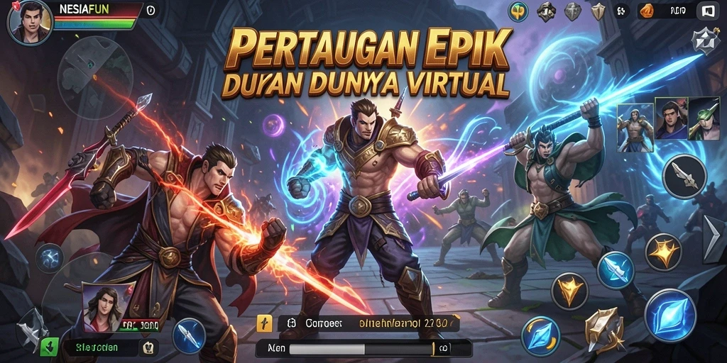 Screenshot permainan <strong>NESIAFUN</strong> menampilkan aksi pertarungan yang mendebarkan.