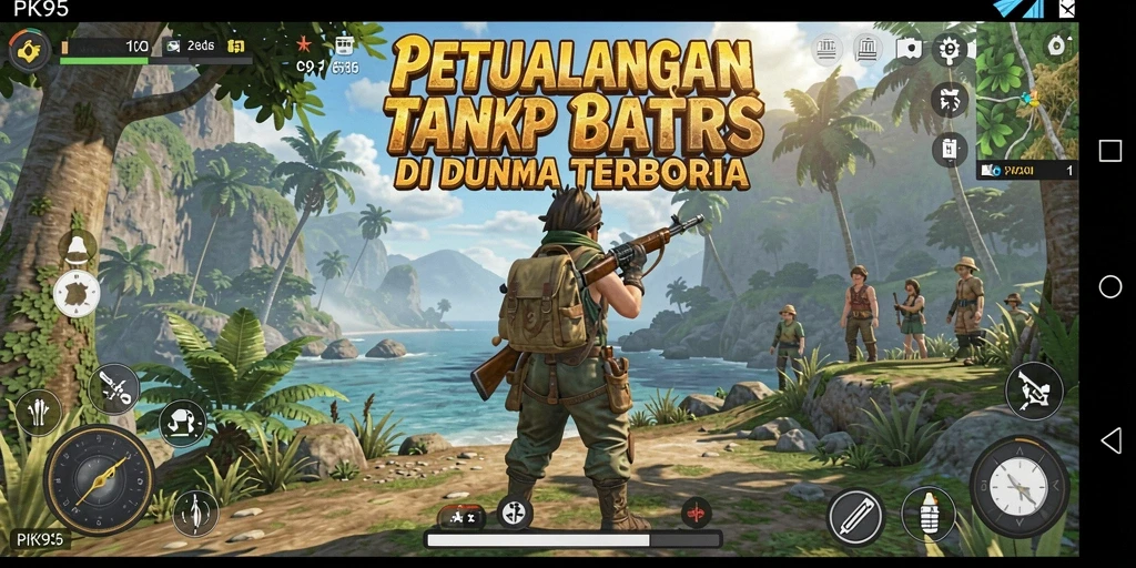 Tampilan gameplay PK95 yang menampilkan dunia terbuka yang luas.