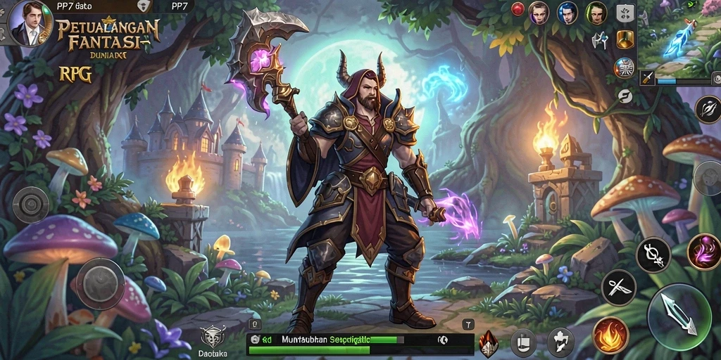 Gameplay menarik di dunia fantasi PP7 dengan berbagai karakter.