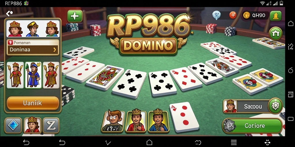 Tampilan gameplay seru dari permainan domino RP886.