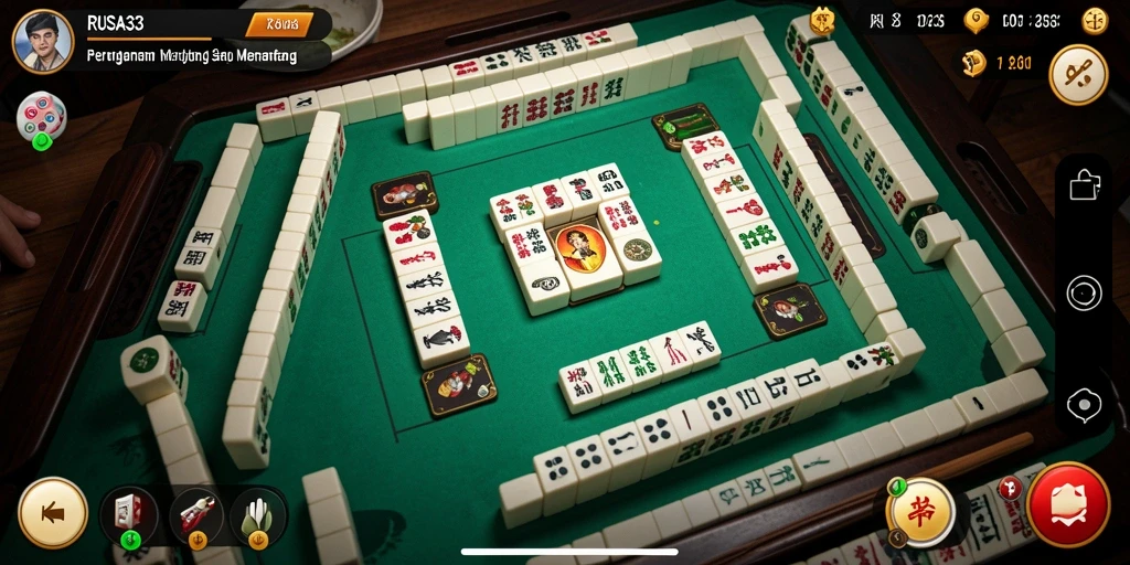 Tampilan gameplay RUSA33 yang menarik dengan elemen Mahjong.