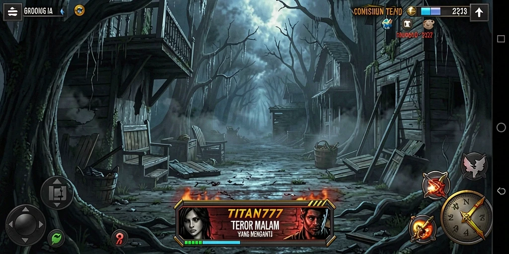 Gameplay menyeramkan di TITAN777, siap menguji keberanian Anda.