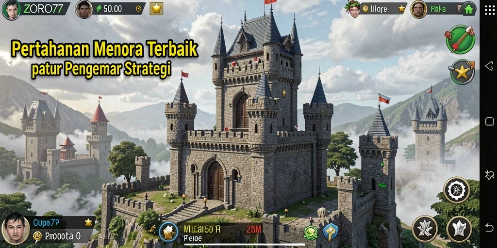 Screenshot ZORO77 menampilkan aksi menara pertahanan yang mendebarkan.